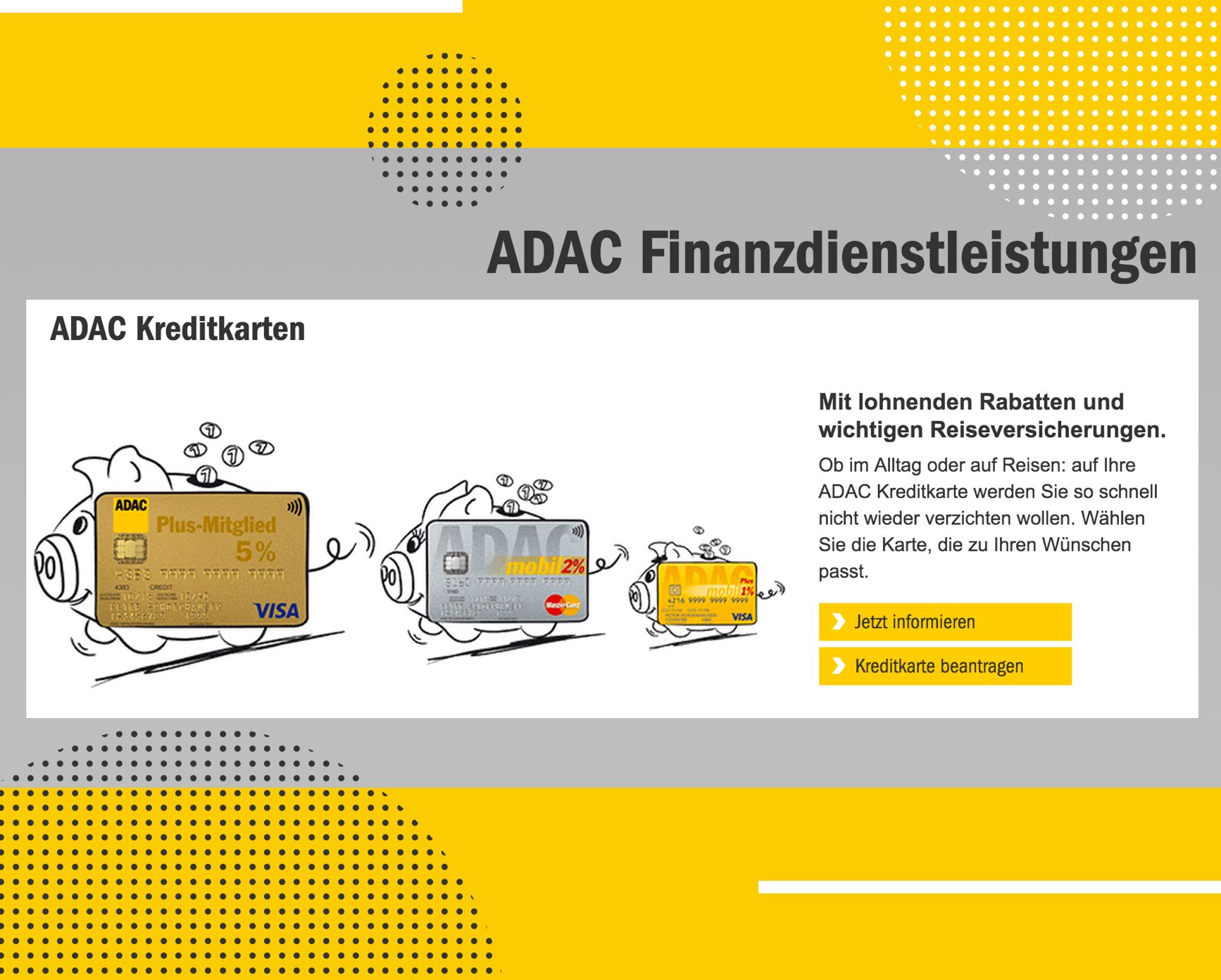 ADAC - Übersicht der ADAC Kreditkarten