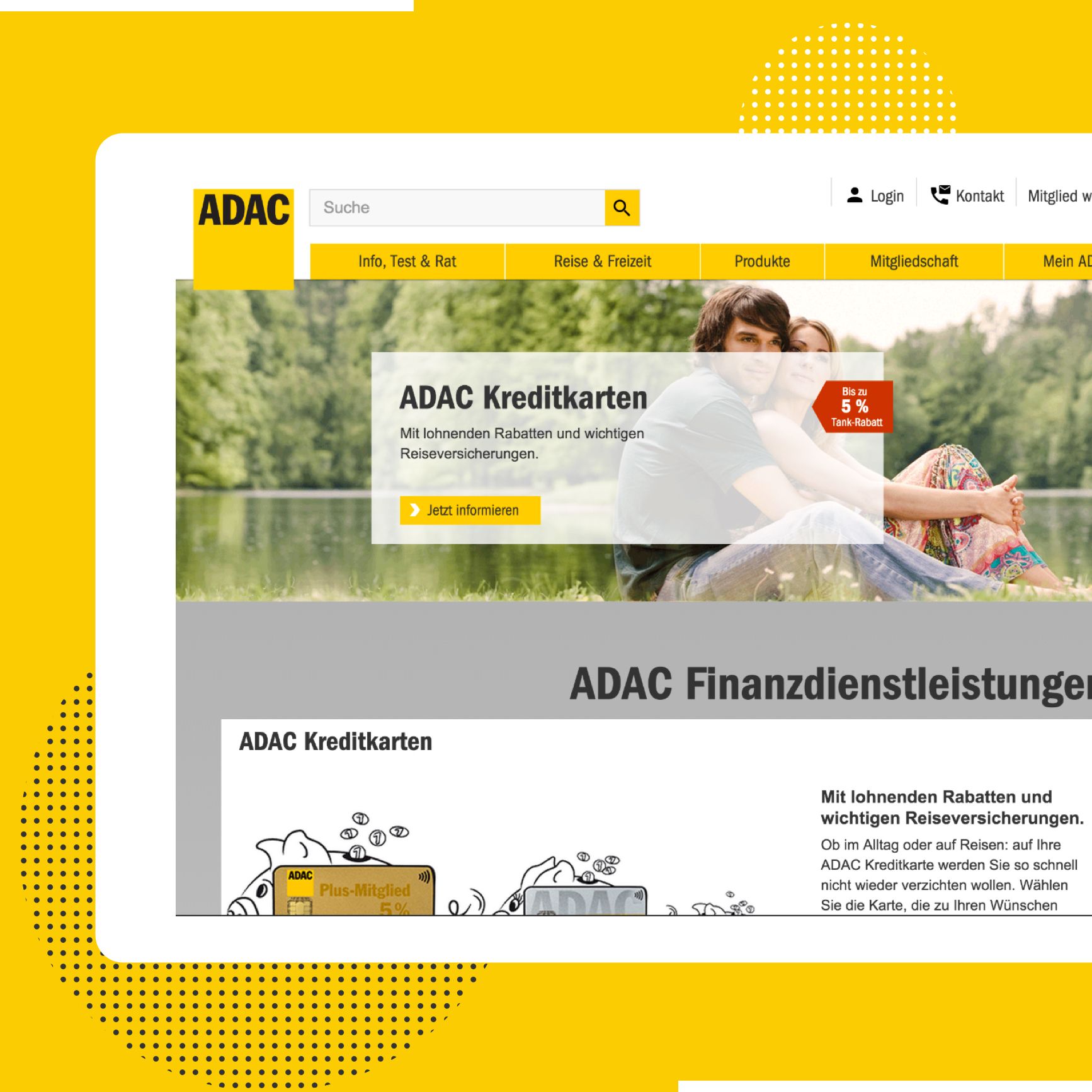 ADAC - Website Ansicht Homepage 