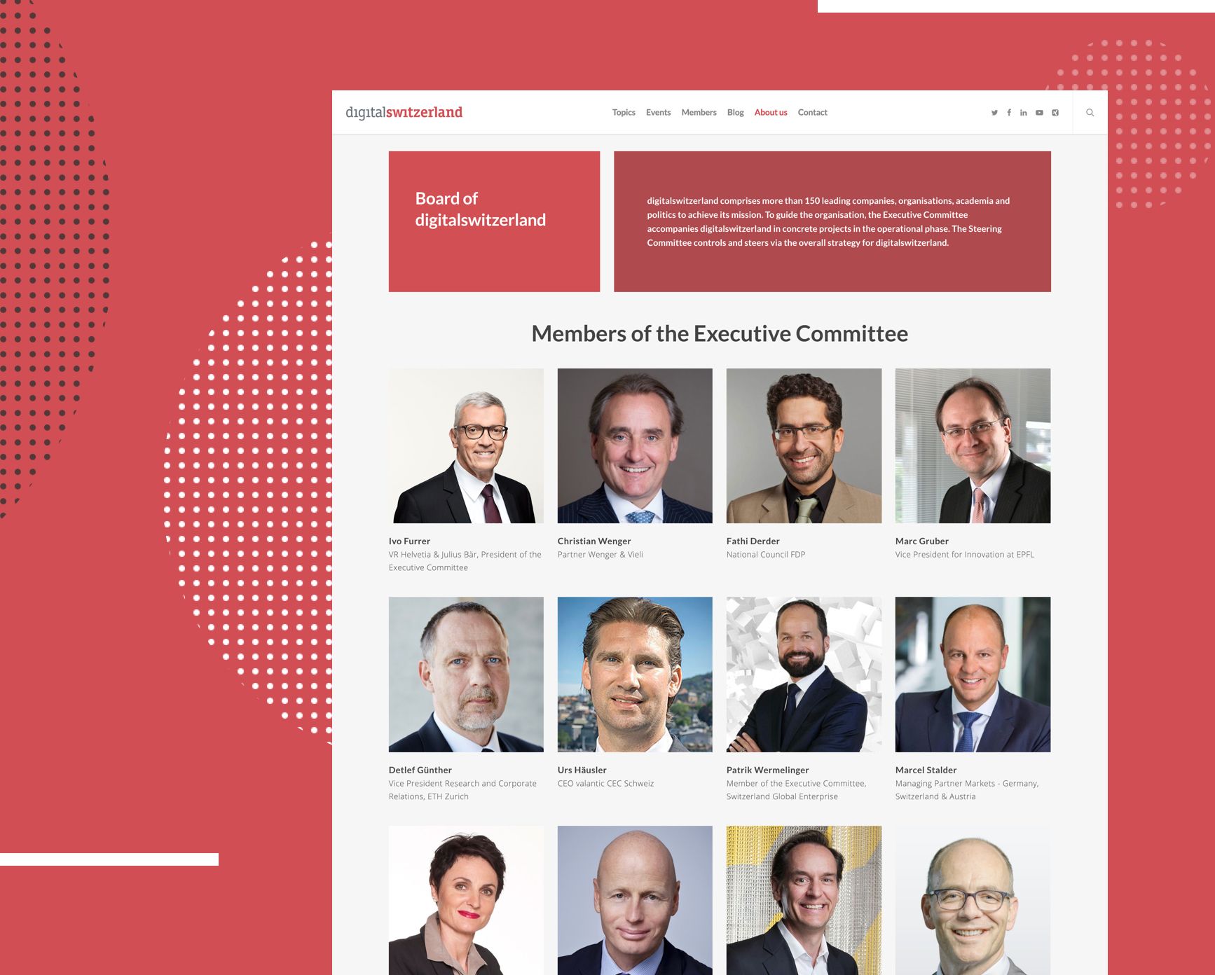 digitalswitzerland - Website Ansicht Executive Committee