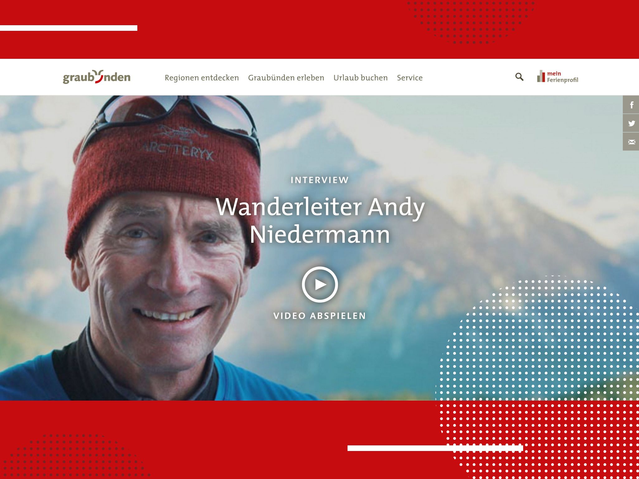Graubünden Ferien: Videobild Interview mit Andi Niedermann