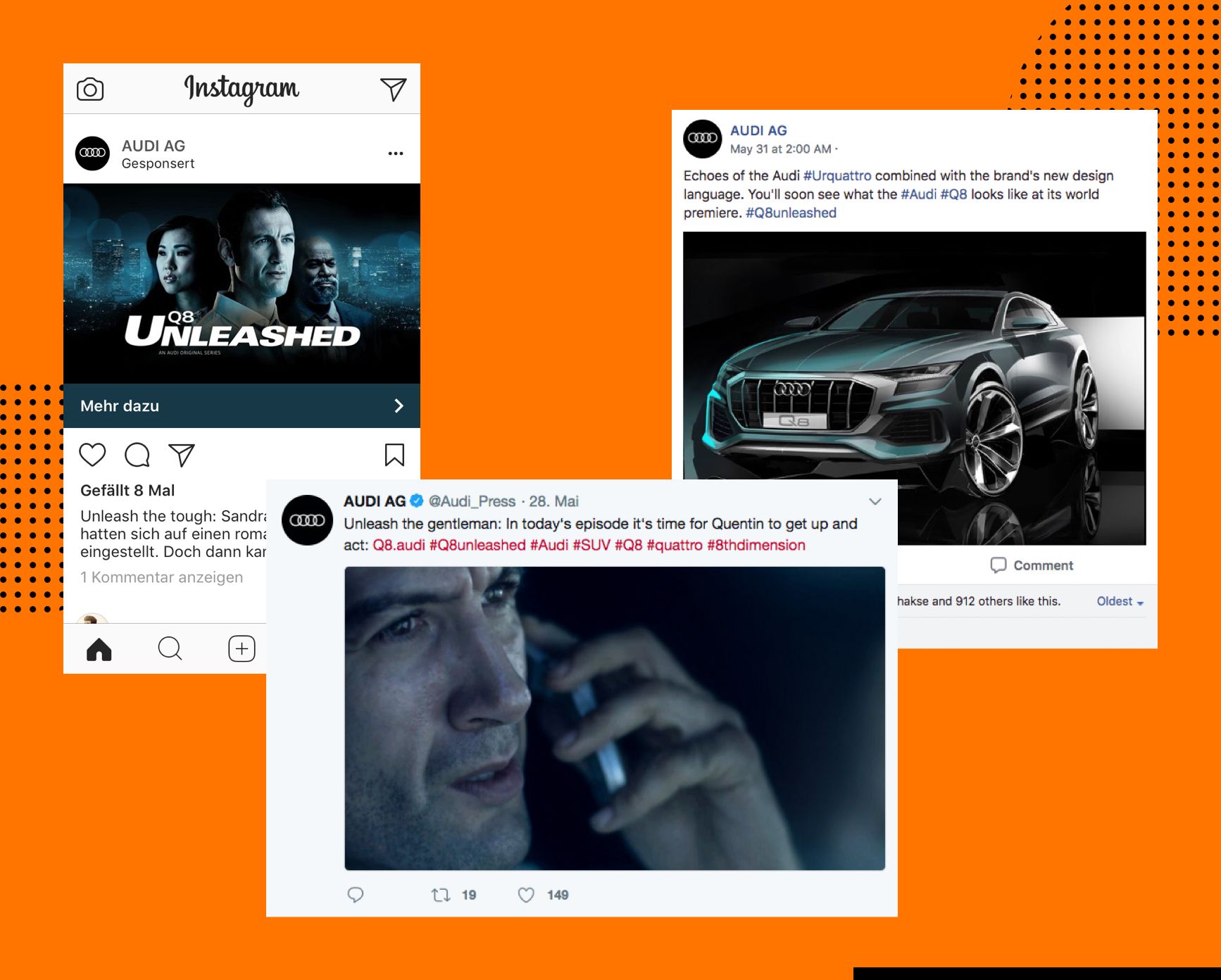 Audi Unleashed Kampagne: umfangreiche Platzierungen auf Social Media