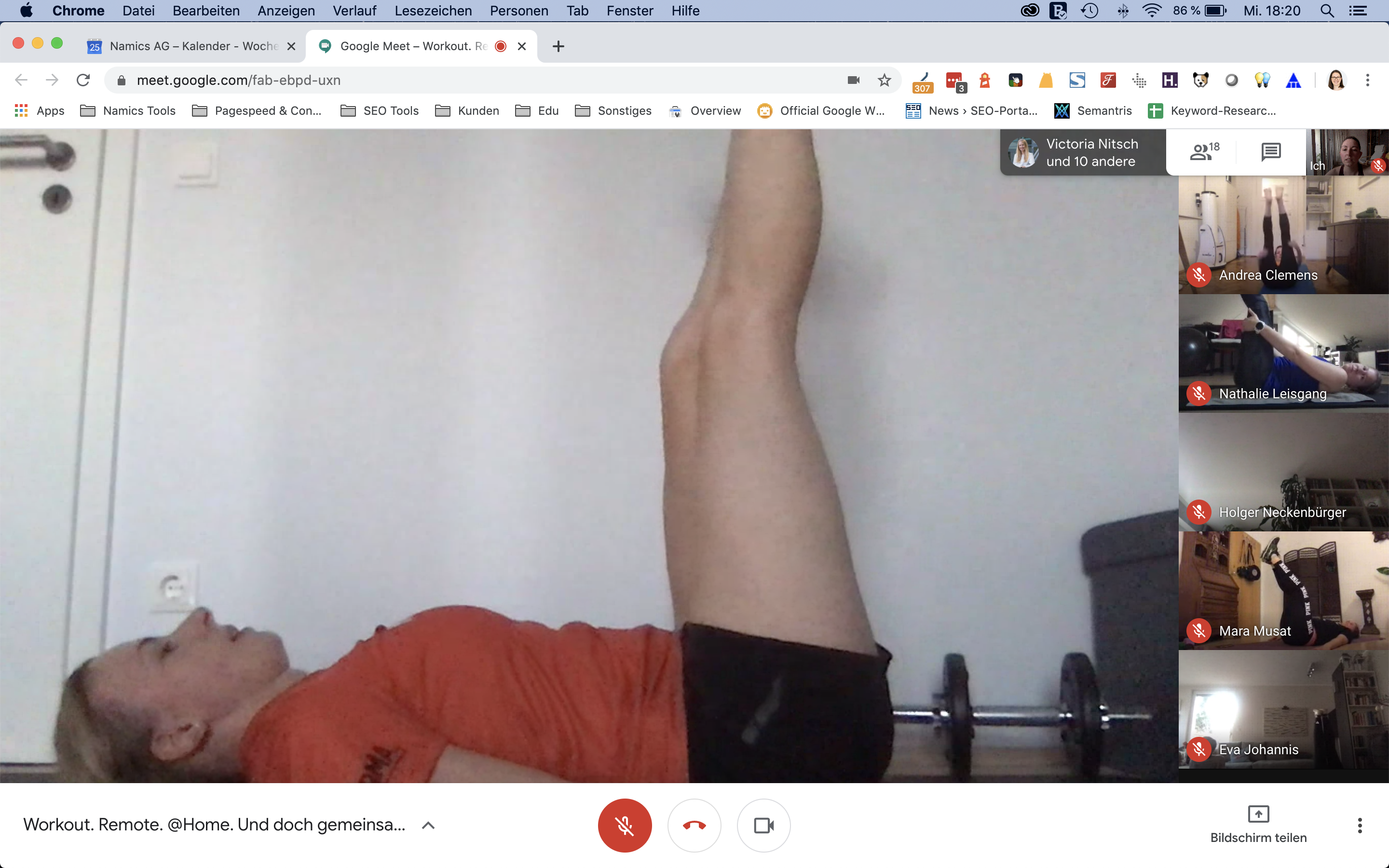 Remote Workout Session per Hangout Chat