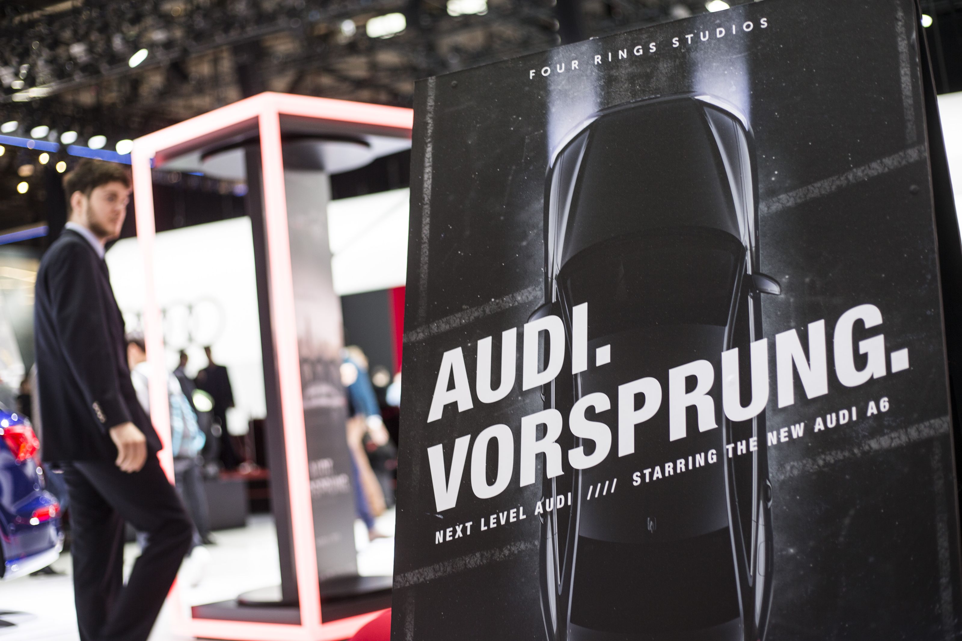 Poster that says "Audi. Vorsprung."